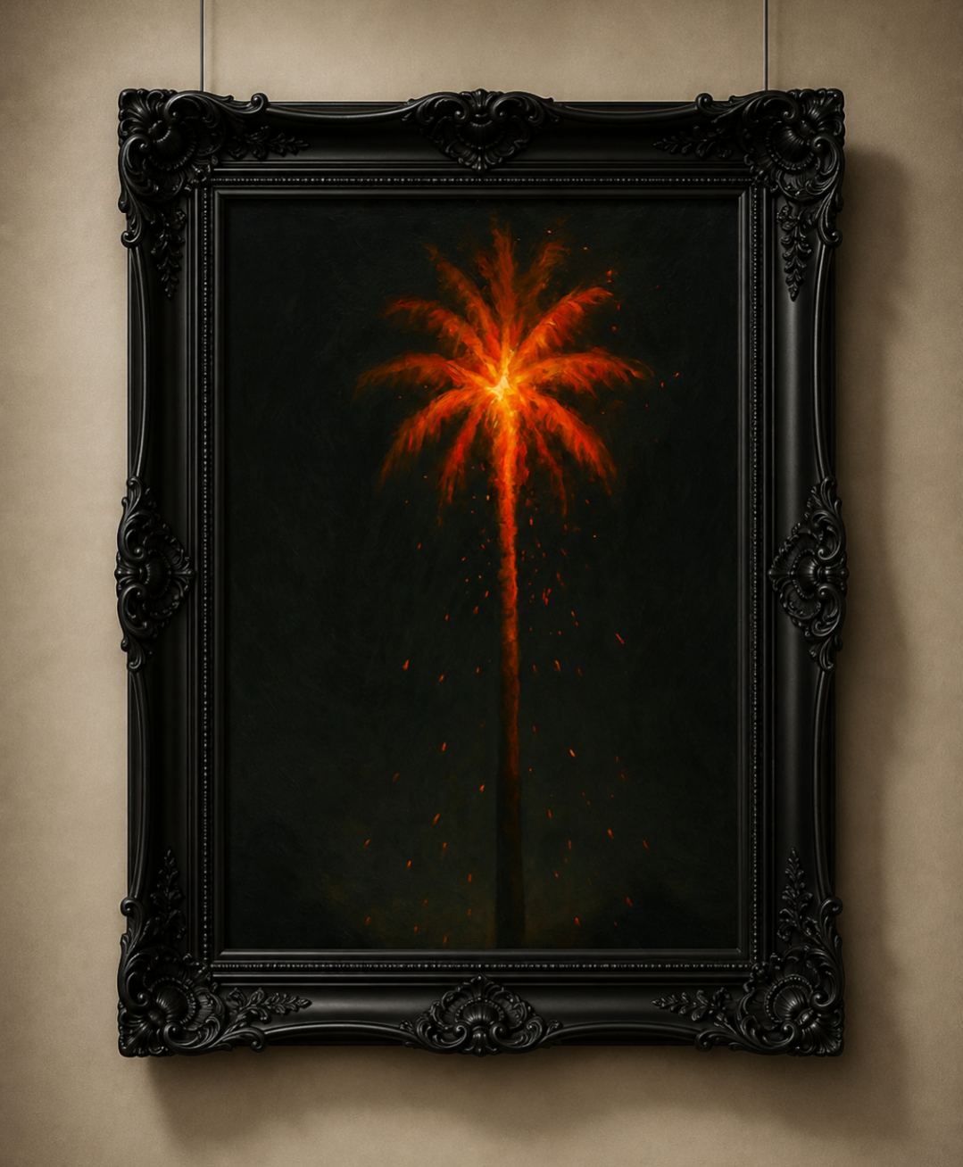 Burning palm image