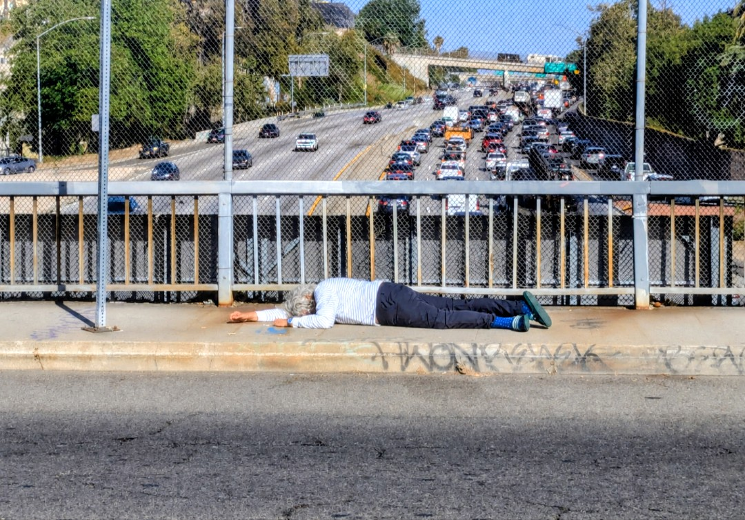 Lying Low, Benton Way 101 Hollywood Freeway Overpass, Filipinotown, May 2026