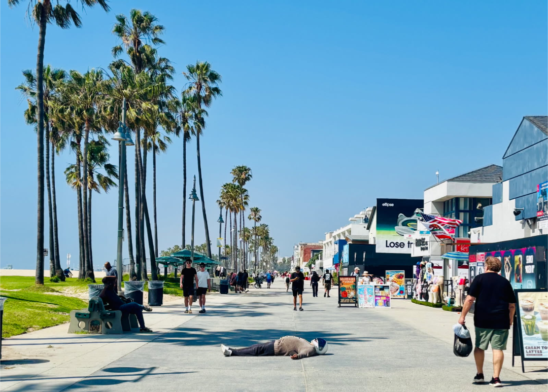 ‘Lying Low’, Venice Beach Oceanfront Walk (with astronaut helmet), April 2026