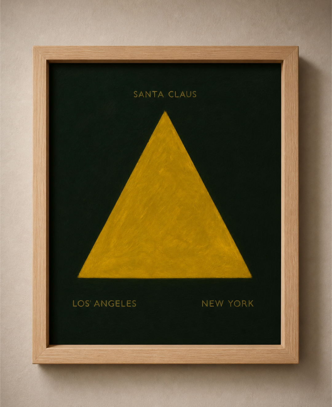 Santa Claus Los Angeles New York triangle work