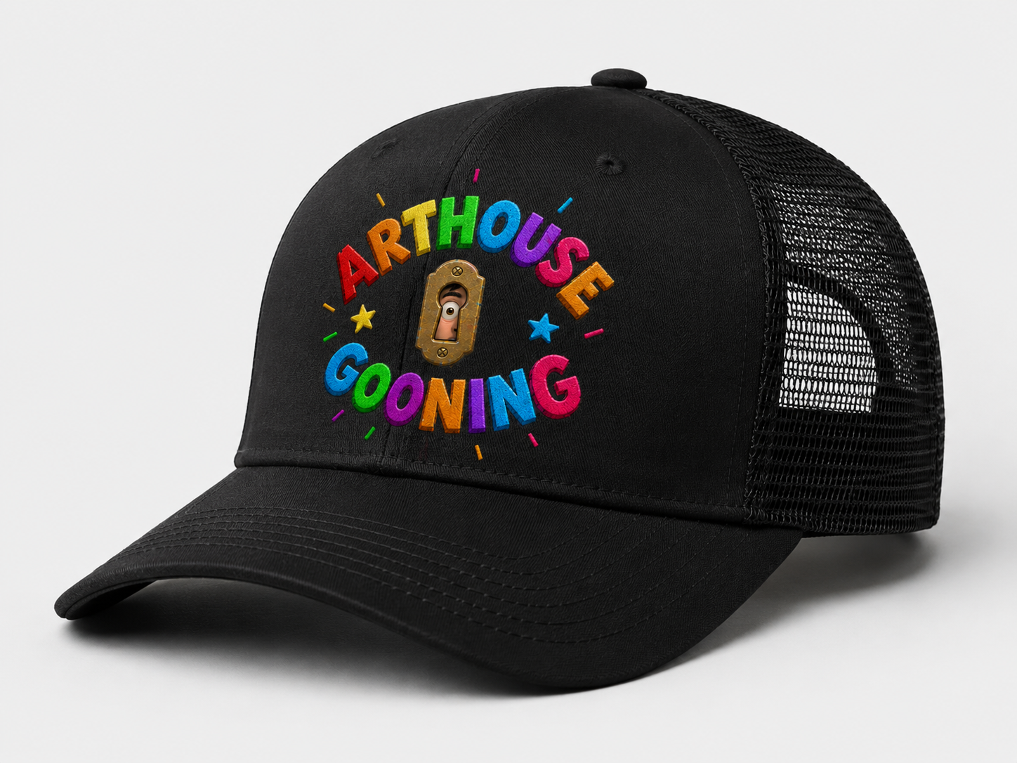 ARTHOUSE GOONING Clean Logo Trucker Hat : Black