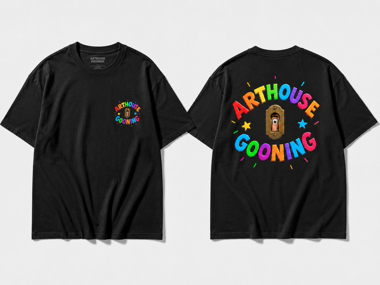 ARTHOUSE GOONING Front/Back Logo Tee : Black