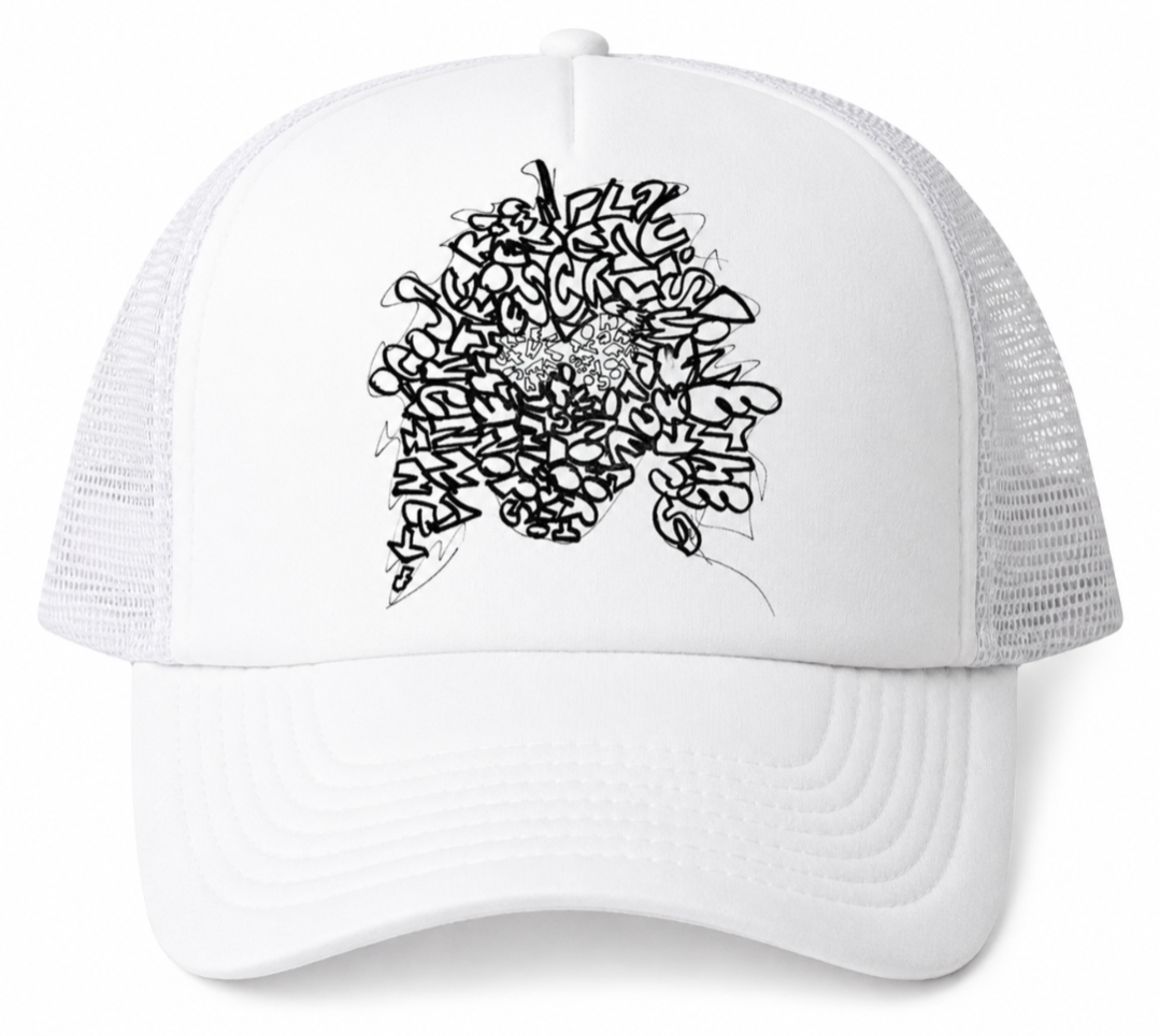 Will De Los Santos Self-Portrait Trucker Hat : White